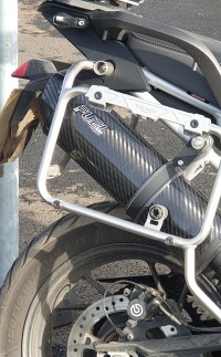 Stealth Carbon Fibre Oval Midi Exhaust with Black Link Pipe